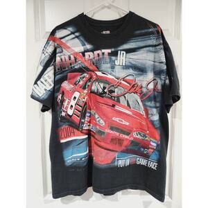 Vintage Chase Dale Earhardt Jr Put On Your Game Face Shirt Large All Over Print